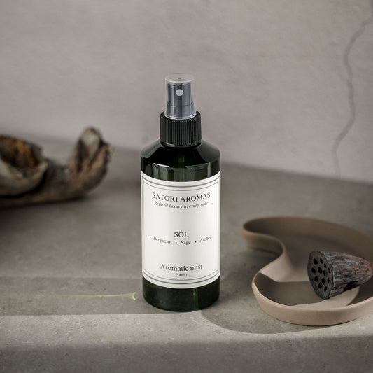 SÓL coastal aromatic room mist with bergamot, sage and oakmoss fragrance by Satori Aromas